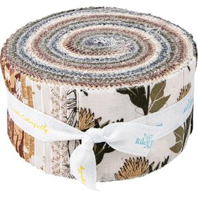 Casey Cometti Dancing Daisies Rolie Polie 40 2.5-inch Strips Jelly Roll Riley Blake RP-14540-40, Assorted