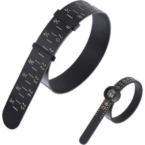2PCS Ring and Bracelet Sizer Measuring Tool Black Reusable Universal Finger and Bangle Sizing Measure Tool Wrist Sizer Ring Size Guage Jewelry Measurer for Women Men