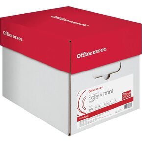 Office Depot Copy Print Paper, 8 1/2in. x 11in., 20 Lb, 500 Sheets Per Ream, Case Of 5 Reams, 851201CS