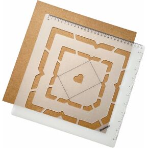 5-in-1 Envelope Template, 4 Sizes & 1 Heart, Durable Plastic, 11.8 x 11.8 inch Craft Board