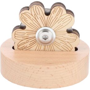 JIYIN Daisy Thread Cutter Tool, Tabletop Blade Saver with Anti-Slip Stand Wooden Rotary Yarn Cutter Thread Cutting Tool for Sewing Seam Supplies Sewing Gifts