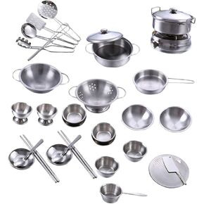 1Set Kitchen Mini Cookware للتظاهر بملحقات المطبخ التعليمية للأولاد للخيال والإبداع