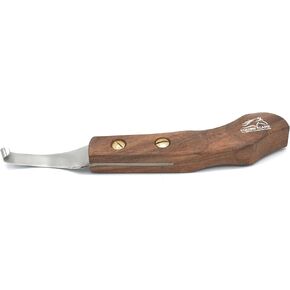 Left-Handed Hoof Knife – Ultra-Sharp J2 Steel Blade | Professional Farrier Hoof Knife & Horse Hoof Trimmer | Ergonomic Wooden Handle for Horses & Livestock Hoof Care