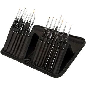 HBJWOV 15Pcs Detail Paint Brush Set Painting Brushes Kit Professional Paint Brushes Set with Carrying Case