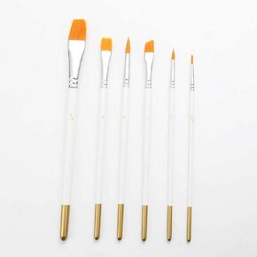 HBJWOV Drawing Art Watercolor Paint Pen Multi-Function White Nylon Hair Painting Art 6Pcs/Set Paint Brushes Supplies Wooden Handle