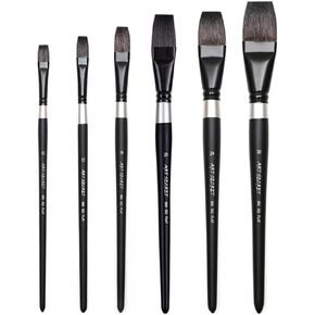 HBJWOV Flat Watercolor Paint Brush Art Painting Brushes for Professional Watercolor Gouache Acrylic Drawing