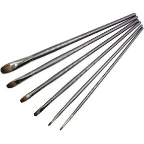 HBJWOV 6 pcs/Set Professional Tool Hair Oil Painting Brush Drawing Brush Filbert Pen for Acrylic Painting Art