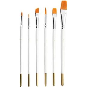 HBJWOV 6Pcs/Set Wooden Handle Watercolor Paint Pen Paint Brushes Supplies Drawing Art White Painting Art Nylon Hair Multi-Function