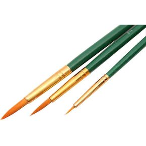 HBJWOV 3PCS Paint Brushes Hook Line Pen Wooden Nylon Hair Brushes for Watercolor Oil Gouache Acrylic Painting Art Supply