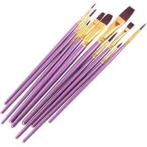 HBJWOV 10pcs/Set Artist Paint Brush Set Nylon Hair Watercolor Acrylic Oil Painting Brushes Drawing Art Supplie