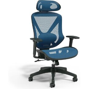 STAPLES Dexley Ergonomic Mesh Swivel Task Chair, Blue (UN59375)