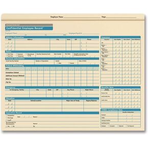 ملف جيب الموظفين السرية | 11-3/4 "x 9-1/2" | مجلدات الملف | 25 حزمة