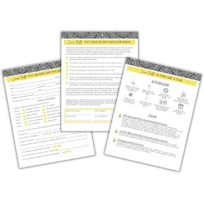 Lemon Fat Dissolver Consent Forms with Intake and Aftercare 75pk 25 Each 8.5x11" for Clients Signature Release at Medi Spas for Weight Loss Bottle