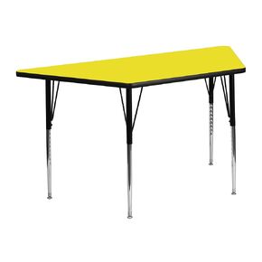EMMA + OLIVER 22.5x45 Trapezoid Grey HP Laminate Adjustable Activity Table