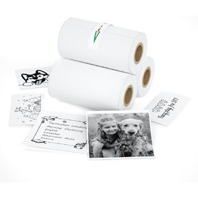 iDPRT Mini Thermal Sticker Paper - 3 Rolls (57x25mm) for Instant Cameras Sticker Printer S1- Refill for Kids' Pocket Printer, Mini Photo Printer Labels, for Photos, to-do Lists