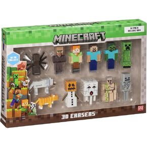 Minecraft 3D ERASERS - 12 Pack Deluxe Box