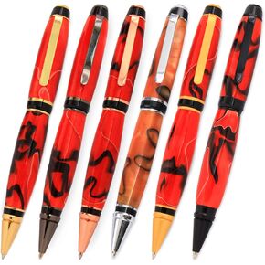 Cigar Pen Kit - Variety, 6 Pack, Includes 1 each of Gold, Chrome, Copper, Gun Metal, Satin Gold, Black Chrome