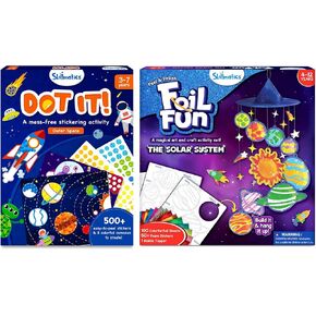 Skillmatics Dot It Space & Foil Fun Solar System Bundle, Mess-Free Fun for Kids, DIY Creative Activity, Travel Toys, Gifts for Boys & Girls Ages 3, 4, 5, 6, 7, 8, 9, 10, 11, 12