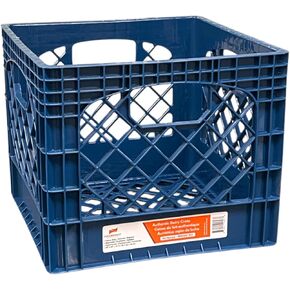 Juggernaut Storage 16QT Heavy-Duty Plastic Square Milk Crate Blue