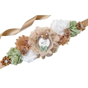 Teddy Bear Baby Shower Mommy to be Maternity Sash, Mom to Be Sash for Shower, Sage Green Teddy Bear
