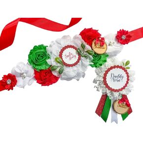 ريفي خضراء عيد الميلاد استحمام الطفل أمي لتكون وشاح للأمومة ، والمساحات الخضراء ريفي عيد الميلاد أمي لتكون وشاح للاستحمام ، وموضوع عيد الميلاد الريفي ، وشاح عيد الميلاد الأخضر (أمي أمي ودبوس أبي)