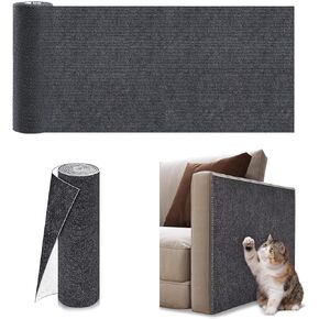 Trimmable Self-Adhesive Cat Scratching Mat - Durable Furniture Protector for Sofas & Chairs Cat Scratch Pad for Couch/Wall/Cat Tree DIY(78.7"x15.8", Khaki)