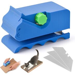 Cardboard Cutter for Cat Scratchers with 3pcs Blade,3D Printed Card Board Cutter Kids DIY Cat Scratchers Cardboard Strip Tool Machine for Cat Lover