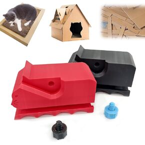 Cardboard Cutter for Cat Scratchers, Handheld Cardboard Strip Cutter, DIY Cardboard Cutter Tool for Cat Lovers, 2PC (Blue+Red)