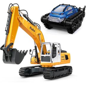 Ruko 1561 RC Excavator 3 in 1 Construction Toys for Boys 1604 Amphibious Remote Control Tank
