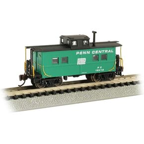 Bachmann Trains Northeast Steel Caboose -Penn Central - Jade Green with Black Roof - N Scale