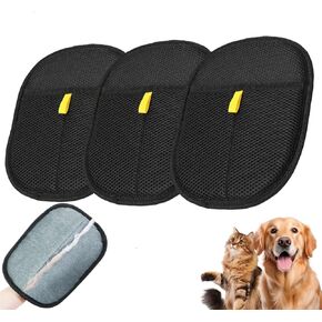 3pcs مزيل شعر الحيوانات الأليفة القفازات الإلكتروستاتيكية ، وترقية قفازات الشعر للحيوانات الأليفة للقطط والكلاب ، قفازات الشعر المزدوجة القابلة لإعادة الاستخدام للحيوانات الأليفة للغسيل ، deseshedding