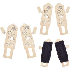 FINGERINSPIRE 2 Sets DIY Wooden Mitten Blockers 3 Size Wood Glove Knitting Model Tool Household Display Hand Knitting Gloves Board Molds for Sewing Knitting Snowflakes Pattern Knitted Mitten Template