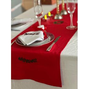LINEN CHRISTMAS NAPKINS WHITE 20"x20"