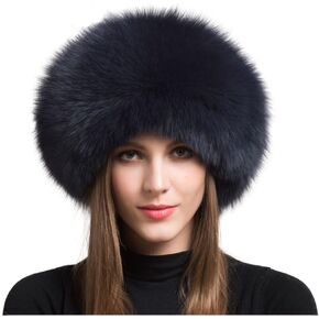 Women's Real Fox Fur Hat Winter Thick Fur Hat Natural Fur and Sheepskin Warm Hat in Saudi Arabia