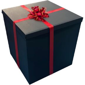 Extra Large Gift Box 28x28x28—Giant Black Gift Boxes with Lid for Large Gifts, Big Presents for Birthday Surprise, Special Occasions, Unique Celebrations, Not for Heavy-Duty Storage Use