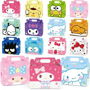 24PCS Cute Party Favor Treat Boxes, Cartoon Theme Candy Boxes Goodie Gift Boxes with 12 Styles Pattern Birthday Party Supplies Decorations