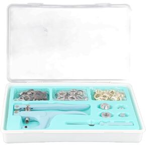 Grommet Eyelet Plier Set, 1/2 inch 3 Colors 150 Sets Grommet Kit Metal Eyelets Hole Punch Pliers Kit with Storage Box for Leather, Shoes, Fabric, Belts (1/2 inch)