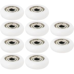 Create idea 10pcs Nylon Carbon Steel Pulley Wheels Ball Bearing Guide Roller for Furniture Hardware Accessories Sliding Doors Glass Sliding Doors (5x23x7mm)