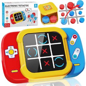 Tic Tac Toe Game, 5-in-1 Digital Tic Tac Toe Electronic Game for Kids, Electric Tic Tac Toe Bolt Game Handheld Puzzle Game Travel games for kids and Adults, Birthday Gifts Toys for Boys Girls