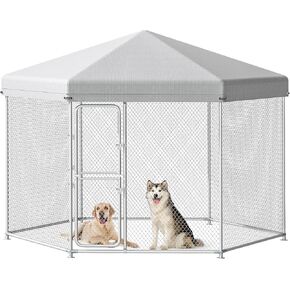 YITAHOME Large Outdoor Dog Kennel for Yard, 9.8×8.2×6.2FT Heavy Duty Pet Pens House Dog Run Enclosure w UV-Resistant Waterproof Roof Cover & Secure Lock, Playpen Fence Outdoor for Medium Large Dogs