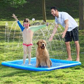 Sprinkler Sloosh Non -Slip Splash Pad Platly - ألعاب المياه الصيفية رشيد الرشية للأطفال الصغار الكلاب ، ديكور حفلات الفناء الخلفي في الهواء الطلق خارج ألعاب المياه.