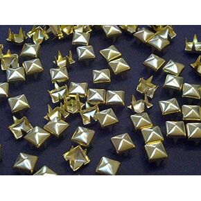 CraftBuddyus 100pieces 12mm مربع ذهبي مربع الأزرار الحرفية ، زخرفة الأزياء لحذاء حقيبة