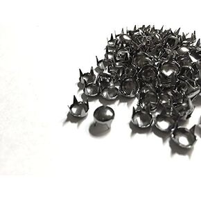 CraftbuddyUS 200pcs Gunmetal 5mm Round Studs with Prongs, DIY Fashion