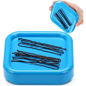 1 Pcs Magnetic Bobby Pin Holder Square Paper Clip Holder Magnetic Hairpin Storage Box Sewing Pincushion Hair Clip Collector for Desk Vanity Sewing DIY Project (Pink)