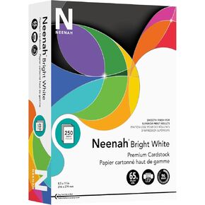 Neenah Bright White Premium Card Stock, 8 1/2in. x 11in., 65 Lb., Pack Of 250 Sheets, 91904