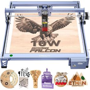 Creality Falcon 5W Laser Engraver Machine, 72w High Precision 0.06mm Laser Cutter and Engraving Machine for Wood Metal Leather Acrylic Glass, 10000mm/min, Offline Usage, CNC Laser Engraver