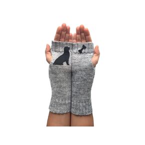 Hand Warmer with Dog, Fingerless Gloves, EXPRESS Shipping, Plait Gloves, Gift For Her, Dog Lovers, Dog Gift, Puppy Gift