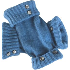 Fingerless Gloves Blue Teal 100% Cashmere Knit Women's One Size Fits Most Arm Warmers Texting Cuffs Handmade Free Shipping