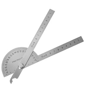 Angle Protractor, Double Arm 180° Ruler Stainless Steel Angles Protractors Adjustable Woodworking Degree Protractor 3.94 Inch Angles Measure Tool for Carpenters Woodworking Hobbyists