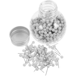 600pcs كرات ملونة رأس الخياطة دبابيس متينة الإبر مواقع الصلب غير القابل للصدأ لمشاريع الحرف والخياطة للتطريز وقطع الأقمشة مع زجاجة التخزين